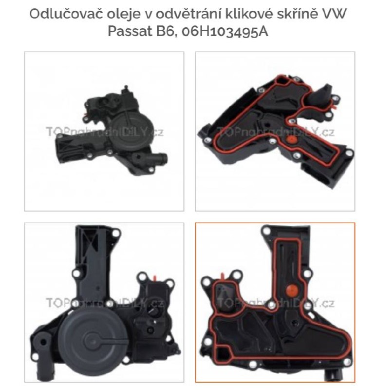 Купити Odlučovač oleje v odvětrání klikové skříně Volkswagen 