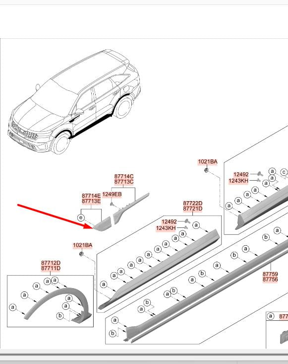 Купити молдинг крила пер пр Kia Sorento Sx Prestige 2023 р. 
