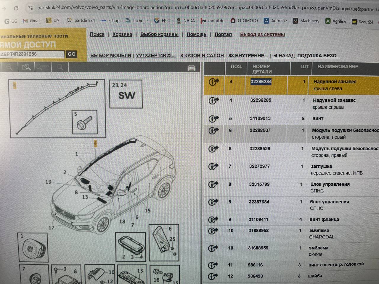 Купити шторка безпеки Volvo XC40 
